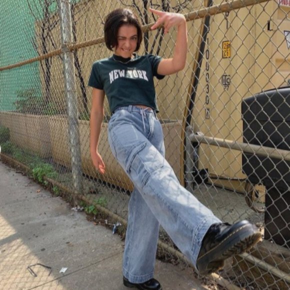 Workwear Y2K pants / high waist denim jeans - Picture 4 of 4